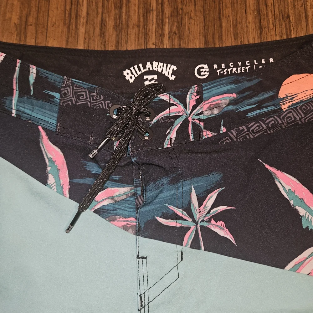 Billabong Black and Blue Tropical Board Shorts